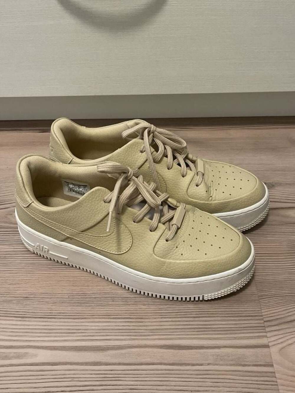 Nike Air Force 1 Sage Low 2 Desert Ore Tan Leather Platform Sneakers Wm Sz 10